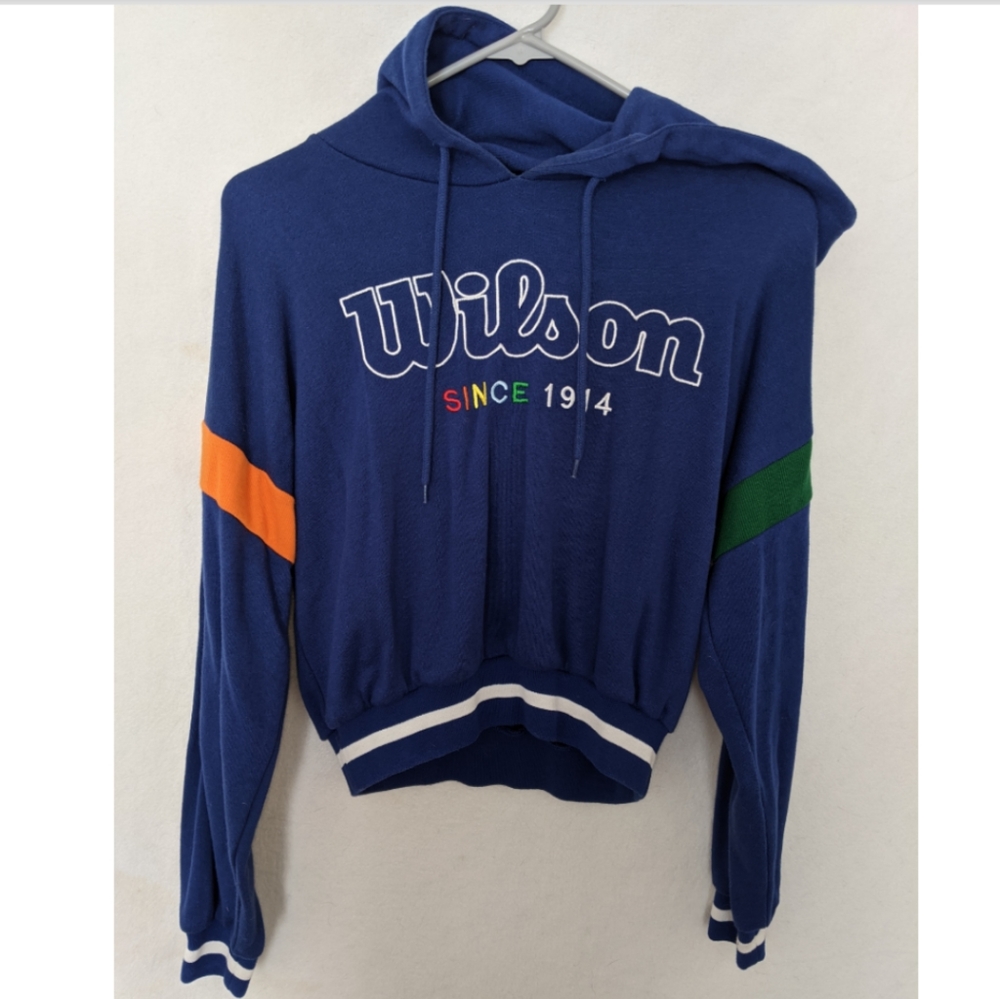 Wilson cropped rainbow hoodie sz S